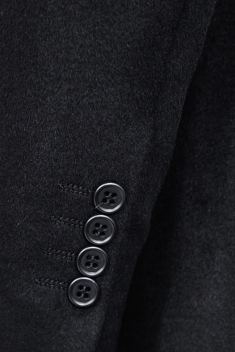 Luxury Overcoat Wool and Cashmere - Black - Tomasso Black