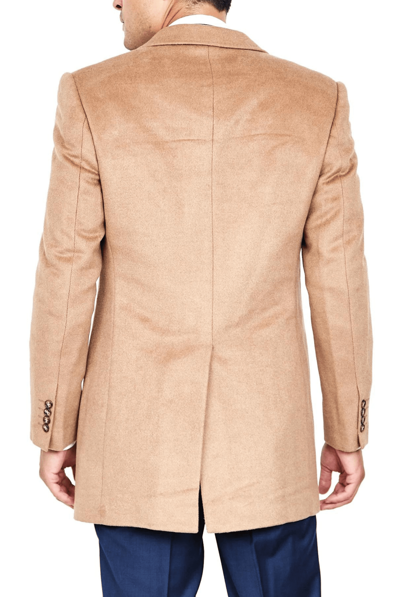 Luxury Overcoat Wool and Cashmere - Camel - Tomasso Black