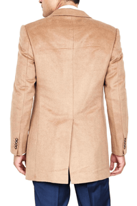 Thumbnail for Luxury Overcoat Wool and Cashmere - Camel - Tomasso Black