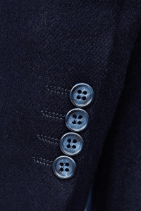 Thumbnail for Luxury Overcoat Wool and Cashmere - Navy - Tomasso Black