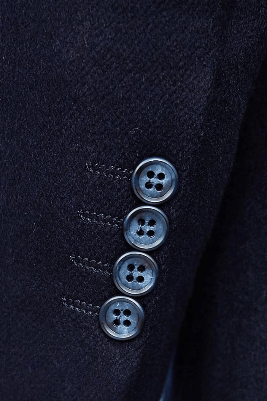 Luxury Overcoat Wool and Cashmere - Navy - Tomasso Black