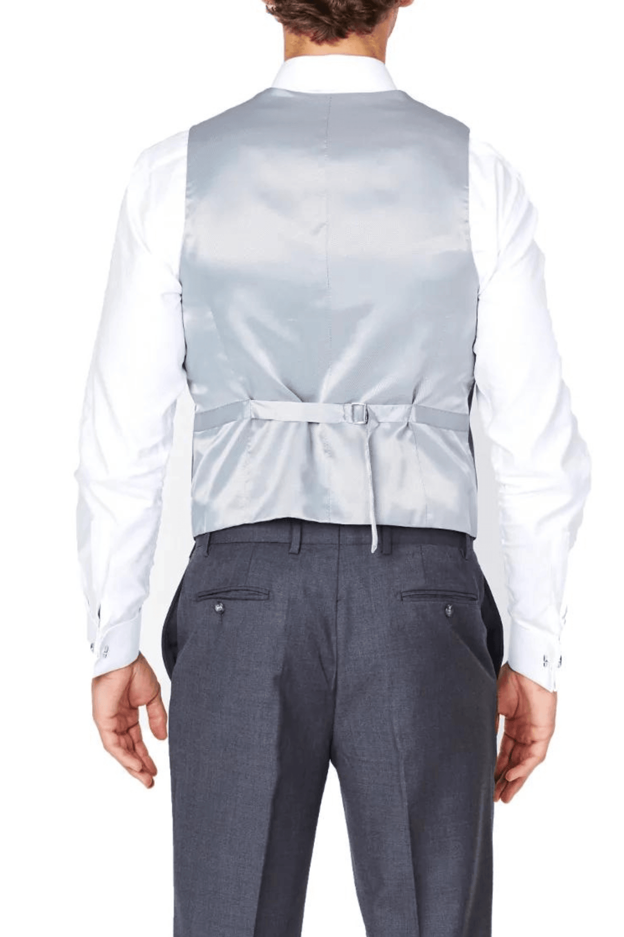 Medium Grey Luxurious Italian Wool Collection Vest - Tomasso Black