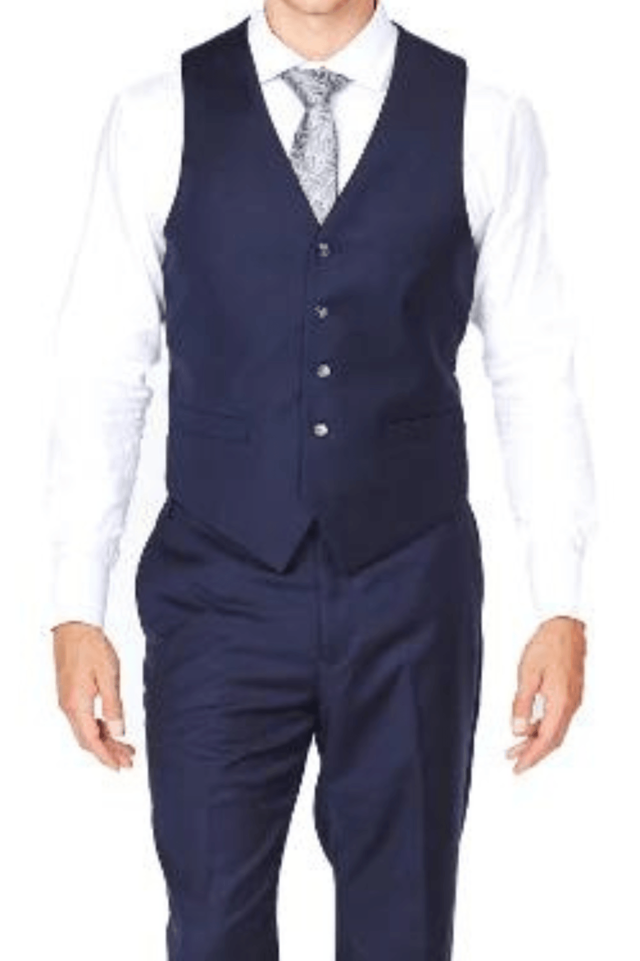 Navy Luxurious Italian Wool Collection Vest - Tomasso Black