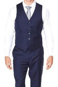 Thumbnail for Navy Luxurious Italian Wool Collection Vest - Tomasso Black