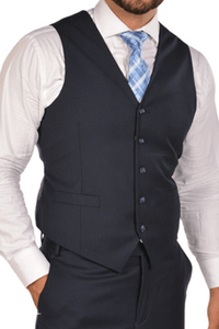Thumbnail for Navy Tailor's Stretch Collection Vest - Tomasso Black