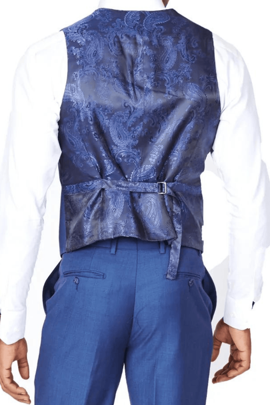 Royal Blue Luxurious Italian Wool Collection Vest - Tomasso Black