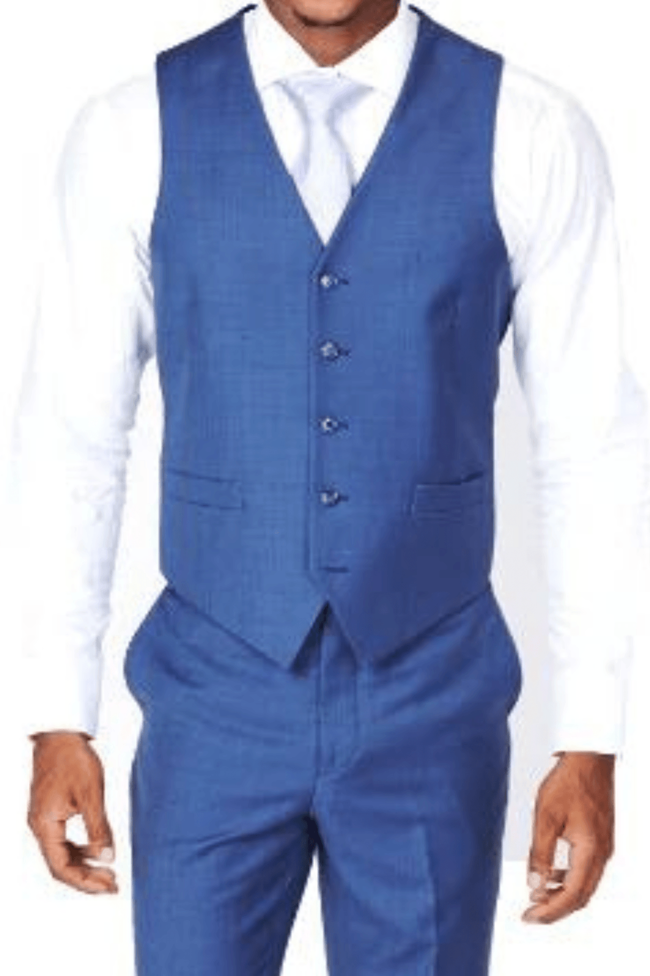 Royal Blue Luxurious Italian Wool Collection Vest - Tomasso Black
