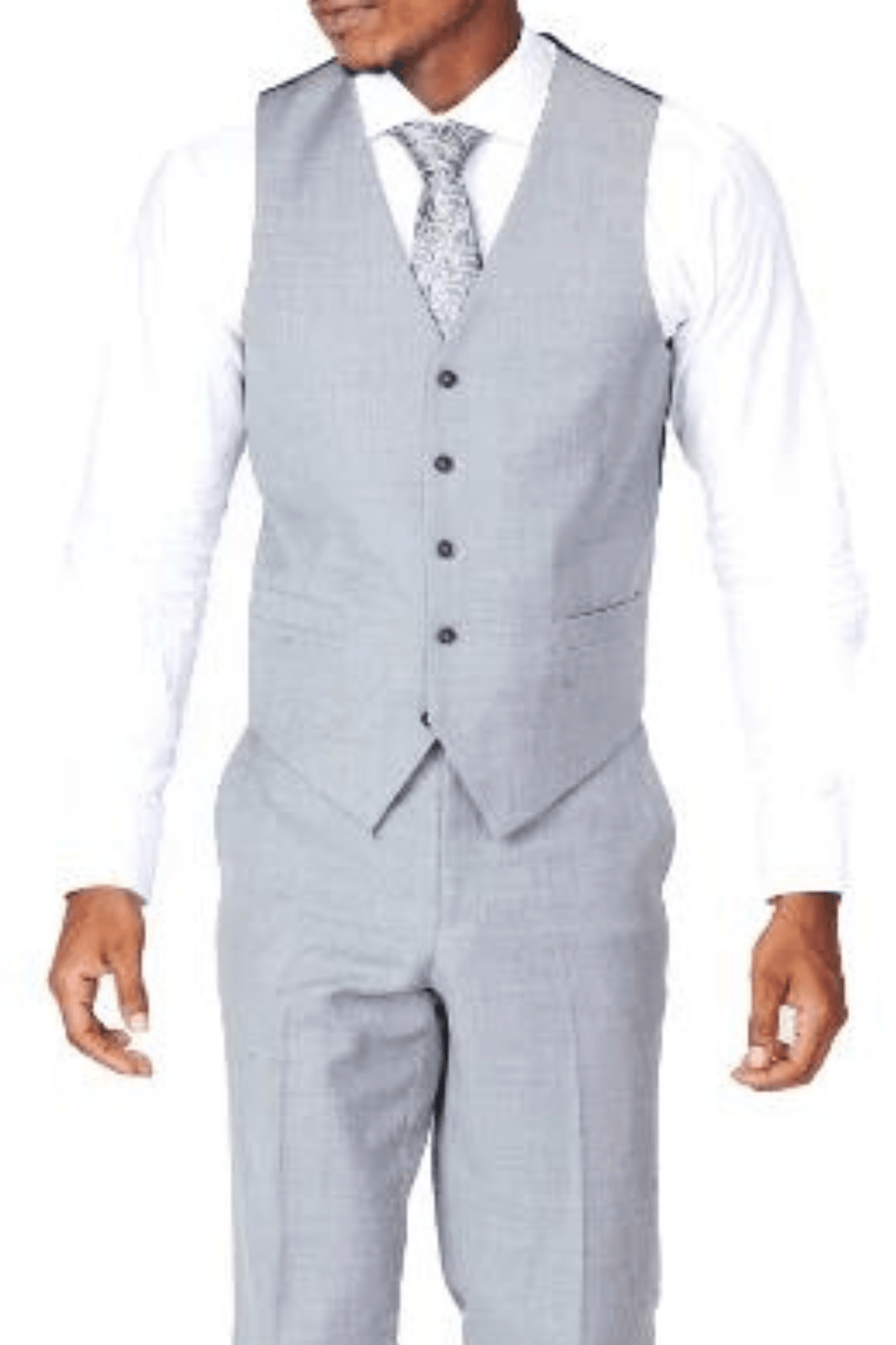 Shark Grey Tailor's Stretch Collection Vest - Tomasso Black