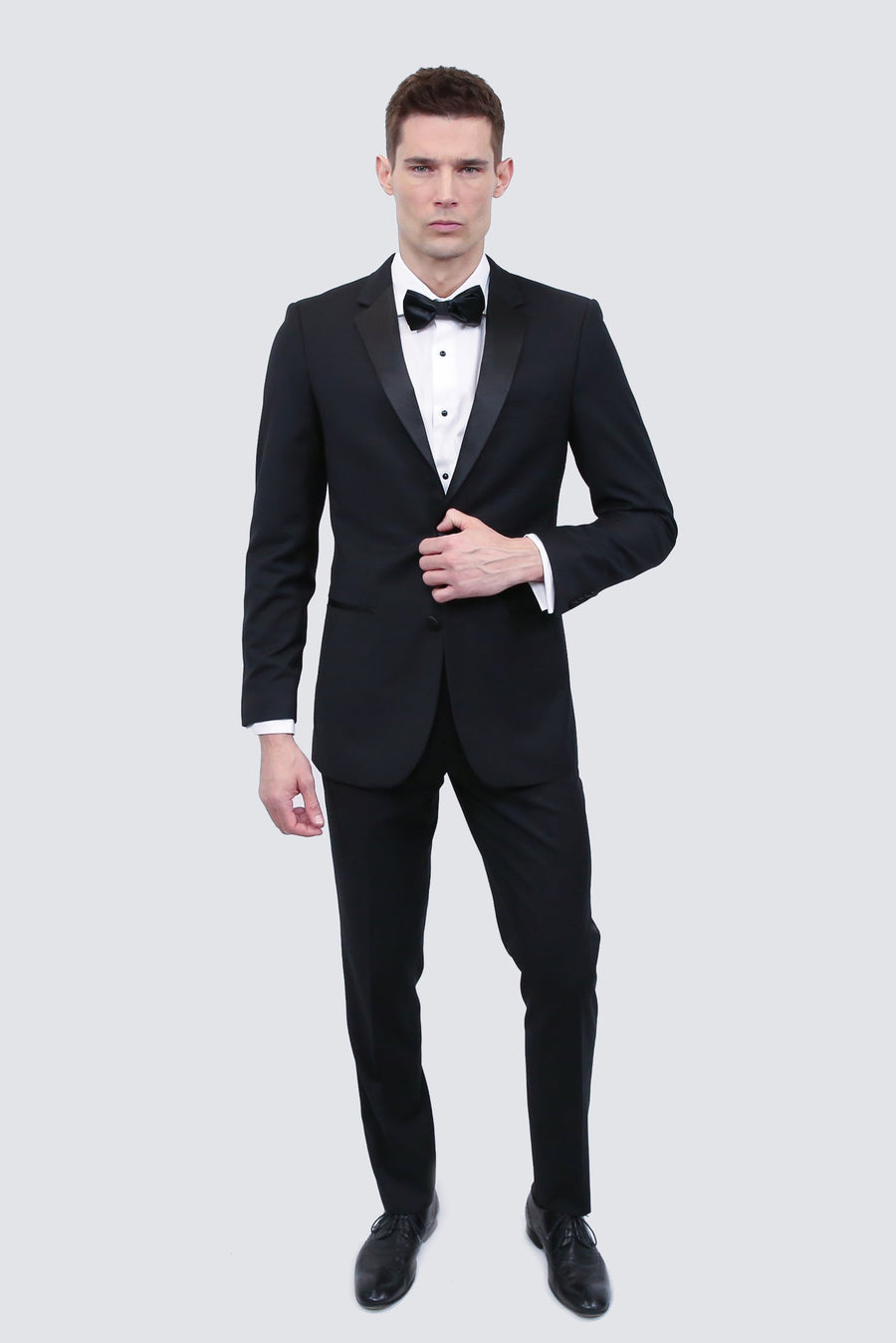 Tailor's Stretch Blend Black Tuxedo | Modern or Slim Fit - Tomasso Black