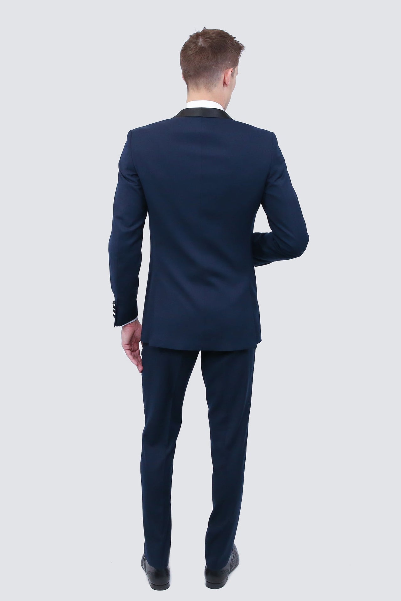Tailor's Stretch Blend Navy Blue Tuxedo | Modern or Slim Fit - Tomasso Black