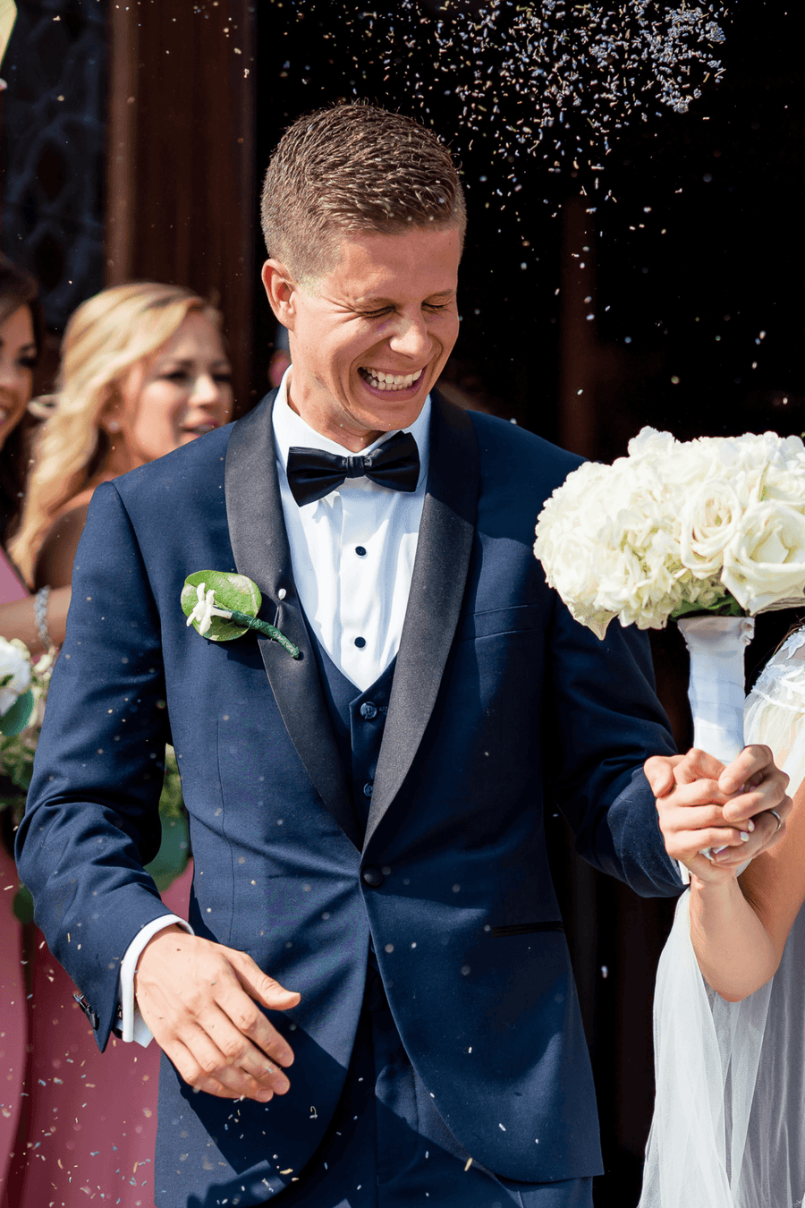 Tailor's Stretch Blend Navy Blue Tuxedo | Modern or Slim Fit - Tomasso Black