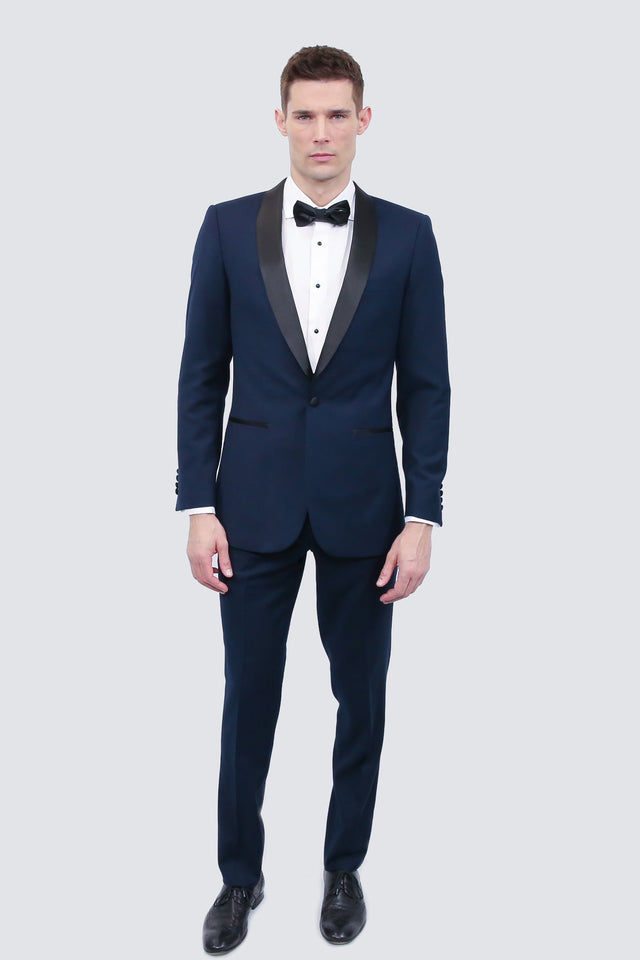 Comfortable Navy Blue Tuxedo | Buy Men's Tailor's Stretch Blend Tuxedo ...