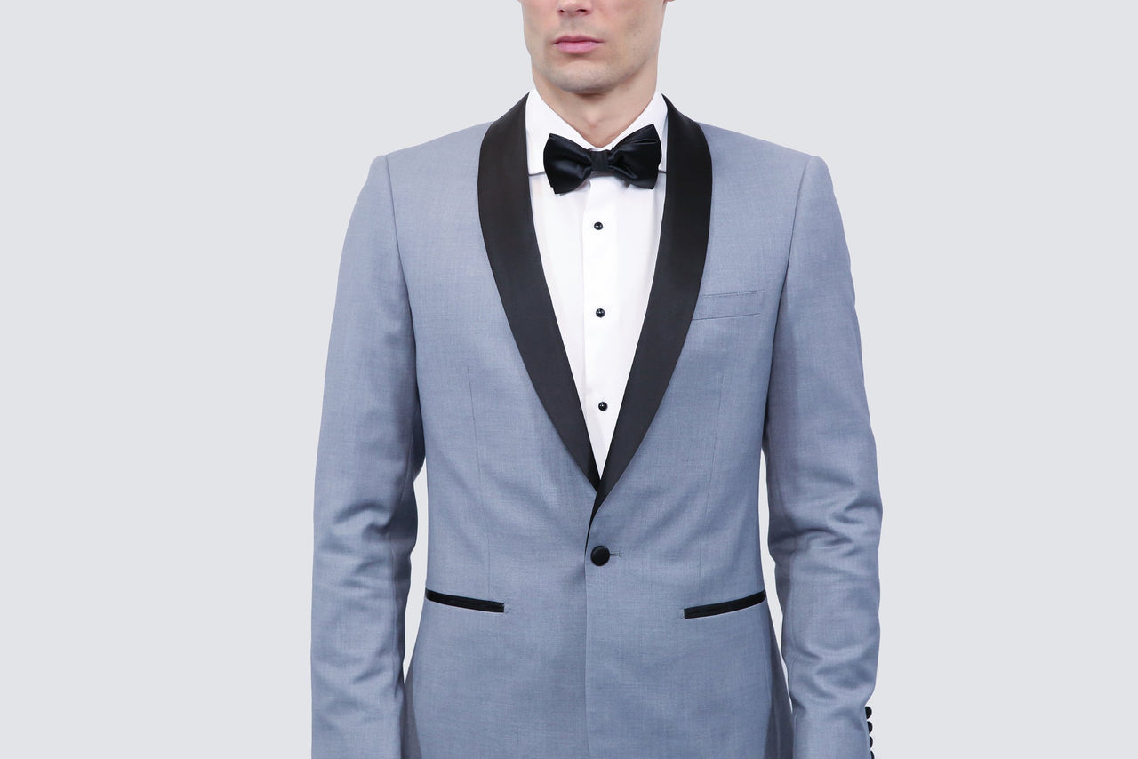 Tailor's Stretch Blend Shark Grey Tuxedo | Modern or Slim Fit - Tomasso Black