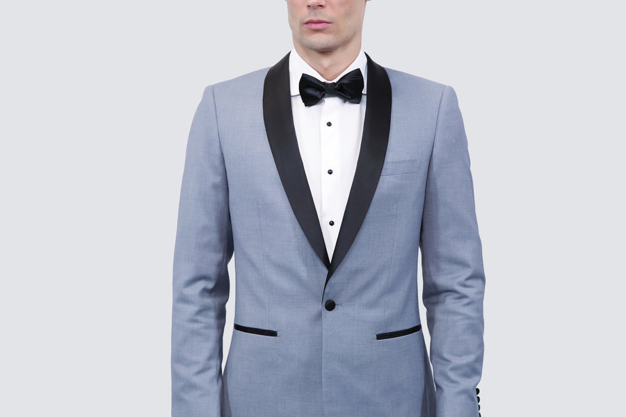 Tailor's Stretch Blend Shark Grey Tuxedo | Modern or Slim Fit - Tomasso Black