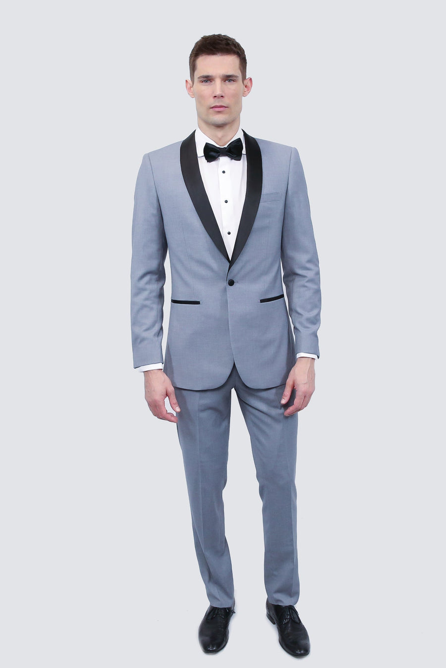 Tailor's Stretch Blend Shark Grey Tuxedo | Modern or Slim Fit - Tomasso Black