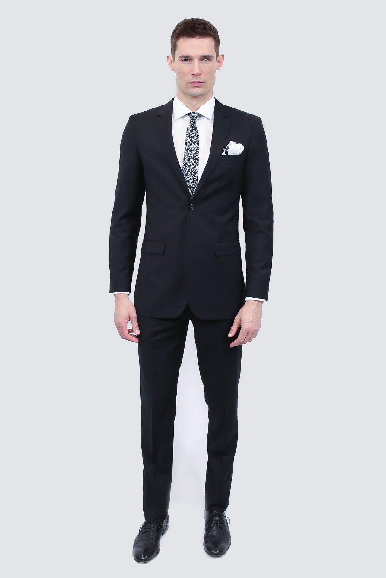 Tailor's Stretch Blend Suit | Classic Black Modern or Slim Fit - Tomasso Black