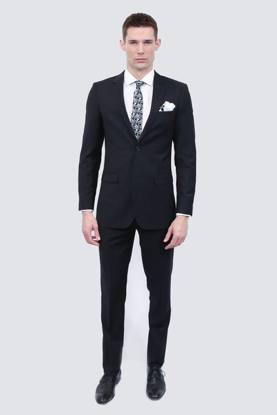 tailors stretch blend suit classic black modern or slim fit 324355 grande
