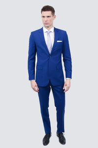 Thumbnail for Tailor's Stretch Blend Suit | French Blue Modern or Slim Fit - Tomasso Black