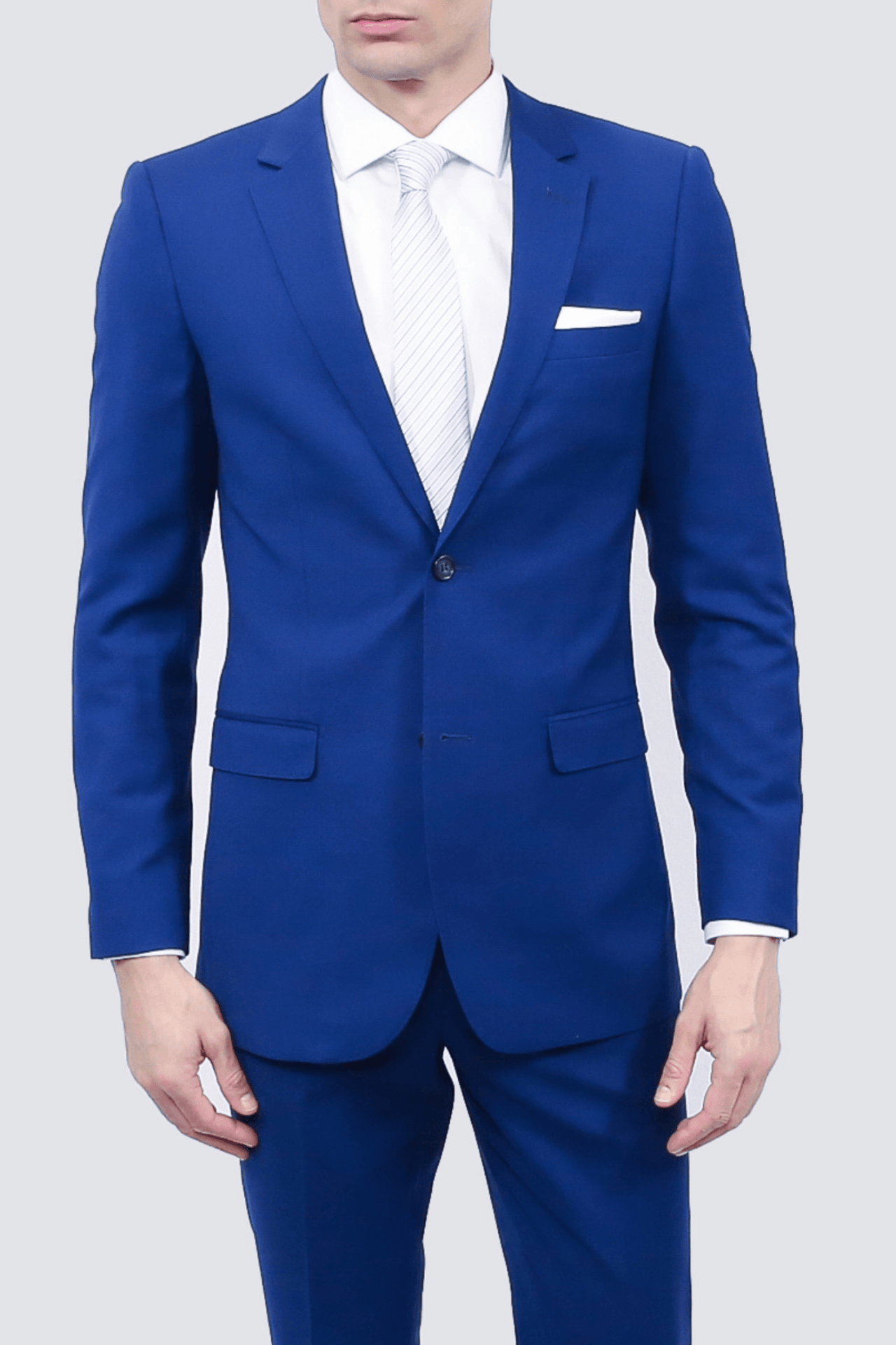 puree nakomelingen duidelijkheid Tailor's Stretch Blend Suit | French Blue | Shop Suits Online – Tomasso  Black