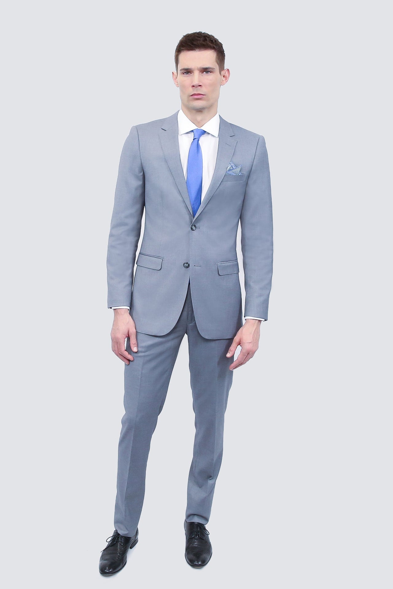 Tailor's Stretch Blend Suit | Shark Grey Modern or Slim Fit - Tomasso Black